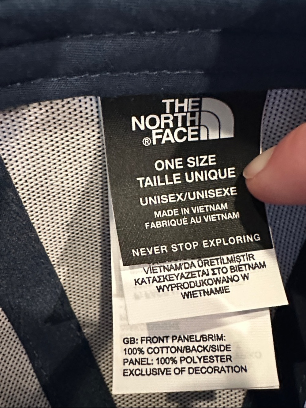 The North Face light blue & Navy Bear Landscape Trucker Hat - Picture 6 of 7